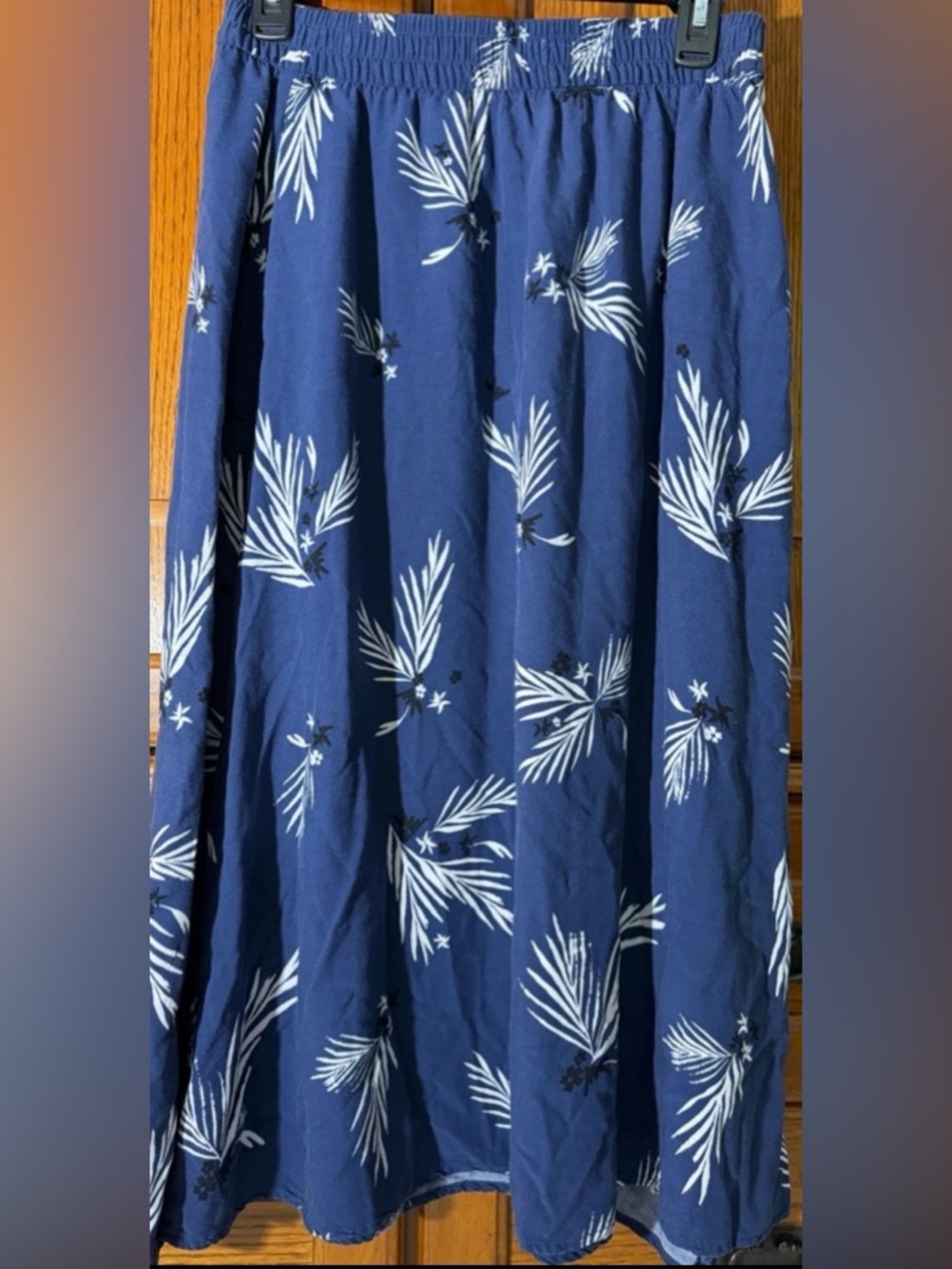 H&M LOGG Label of Graded Goods Boho Tropical Leaf Midi Skirt Viscose Cottagecore